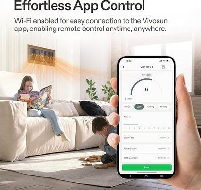 VIVOSUN Quiet Register Booster Fan for 𝟒" 𝐱 𝟏𝟎" Holes, Cooling Heating Vent Fan with 10-Speeds App Control &Adjustable Wind Direction, Thermostat Control for Bedroom, Bathroom &Attic, Brown