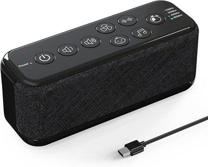 Raynic White Noise Machine, 42 Soothing Sounds Noise Machine, Rechargeable Battery Sound Machine with 8 Volumes, 5 Timers, Type-C Port, Headphone Jack for Baby, Adult, Home, Travel, Office
