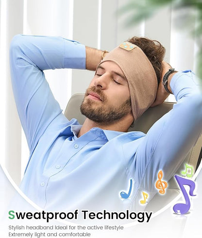 Perytong Sleep Headphones, Bluetooth 5.4 Sleep Headphones for Side Sleepers with Ultra-Thin HD Stereo Speakers, Wireless Earphones Sweat Resistant Sport for Men Women