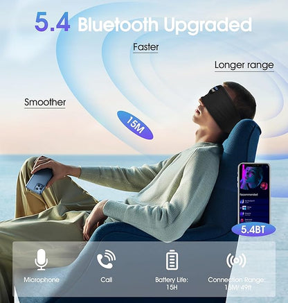 TOPOINT Sleep Headphones Bluetooth 5.4, Sports Wireless Earphones Sweat Breathable with HD Stereo Speaker for Women Men Sports Gifts Workout Jogging Yoga Insomnia Travel Meditation