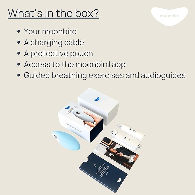 Moonbird Breathing & Meditation Device - Instant Stress Relief, Anxiety Relief, Relaxation for Women & Men - Helps with Better Sleep, Stress, and Overall Health- Biofeedback Device - Blue Green