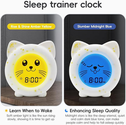B&H Sleep Trainer Clock for Toddler, Cute Kids Ok to Wake Alarm Clock, Drop Proof, Rechargeable Young Children Night Light, Science-Backed Lighting for Peaceful Sleep and Ready to Wake Mornings