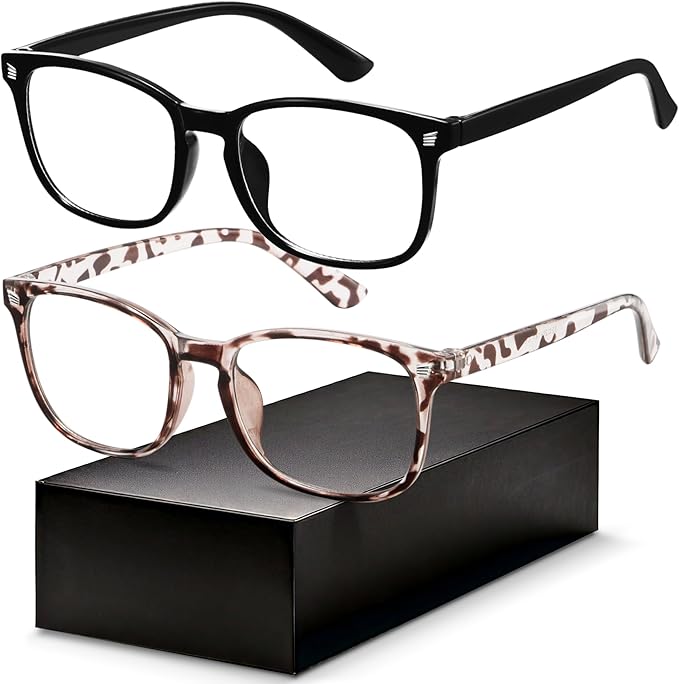 Blue Light Blocking Glasses - Fashion Square Eyeglasses, Anti UV Ray Computer Gaming Glasses Blue Blockers for Women/Men