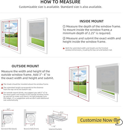 ZSTARR Motorized Smart Blind for Window with Remote Control, Automatic Blackout Roller Shade Customizable Size,with Valance Child Safety Rechargeable Battery Blinds (Full Blackout Black)