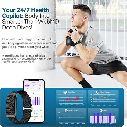 Fitness Tracker,Wearable Health Smart Bracelet Band with Blood Oxygen 170+ Sport Mode 60-Day Battery,Lifetime Membership,Activity Tracking Heart Rate Sleep Monitor for Android iOS,2 Bands