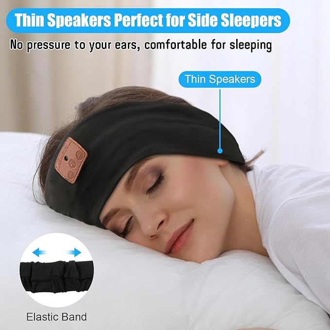 Bluetooth Sleeping Headphones, Headband Headphones for Side Sleepers, Wireless Headband for Yoga, Running, Workout, Travel, Sports, Unique Presents for Adult Teens