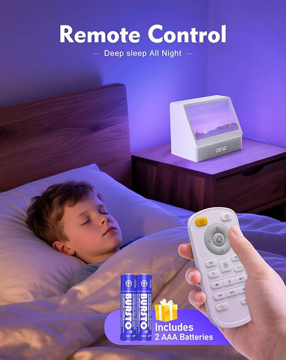 Sunrise Alarm Clock with Sound Machine, Sunlight Alarm Clock with 10 Scene Simulations for Sleep, 12 White Noise Sound Machine with Bluetooth Speaker