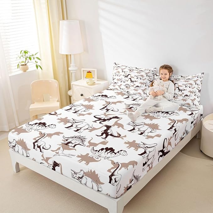 Sunflower Kids Queen Size Fitted Sheet,Truck Flower Wooden Natural Room Decor,Floral Rustic Farmhouse Boys Girls Bed Sheets,White Yellow Bedding Set,2 Pillowcases(No Flat)