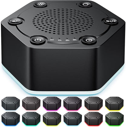 High Fidelity White Noise Sound Machines with 30 Unique Non-Looping Soothing Sounds 12 Colors Night Light 4 Timers 10-Level Brightness 32-Level Volume and Memory Function