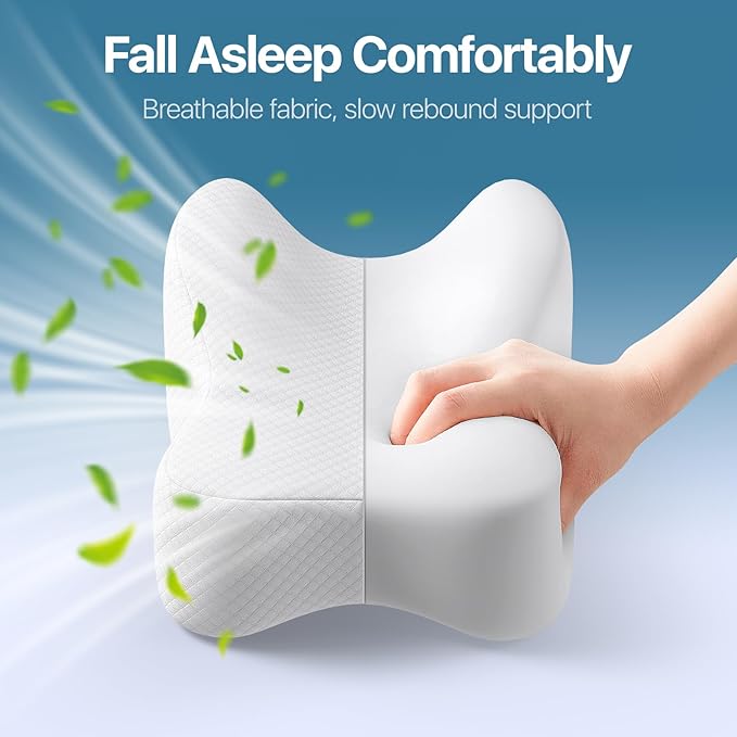 Knee Pillow for Side Sleepers, Large Comfortable Memory Foam Leg Pillow for Side Sleeping, Adjustable Strap, Pillow Sleeping Between Legs Aligns Spine, Relief for Sciatica, Back, HIPS, Knees, Joints