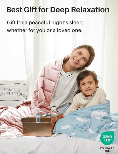 Weighted Idea Weighted Blankets for Adults (Coral Pink,48"x72",20lbs) Breathable Twin Blanket with Premium Glass Beads Heavy Soft Throw Blanket for All-Season