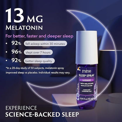 Lavender Sleep Spray with Melatonin - Relaxing Gifts for Teen Girls and Women – Natural Pillow Mist for Sleep, Calming Bed Spray for Adults