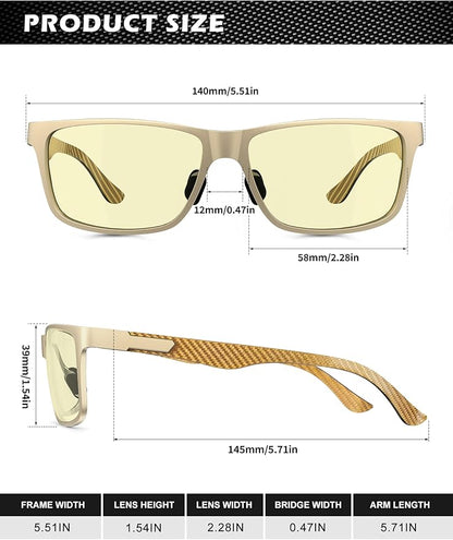 ANYLUV Blue Light Blocking Glasses Men Computer Gaming Glasses Lightweight Al-Mg Metal Anti Eyestrain Eye Protection