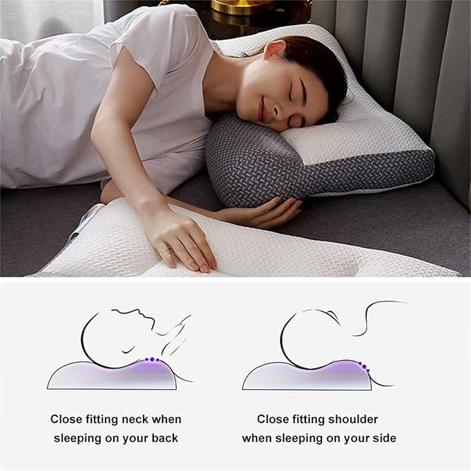 Pillow for Sleep Apnea, Orthopedic Deep Sleep Pillow, Pro Ease Sleep Apnea Pillow, Ergonomic Pillow for Neck and Shoulder, Pillow for Side, Back, Stomach Sleepers