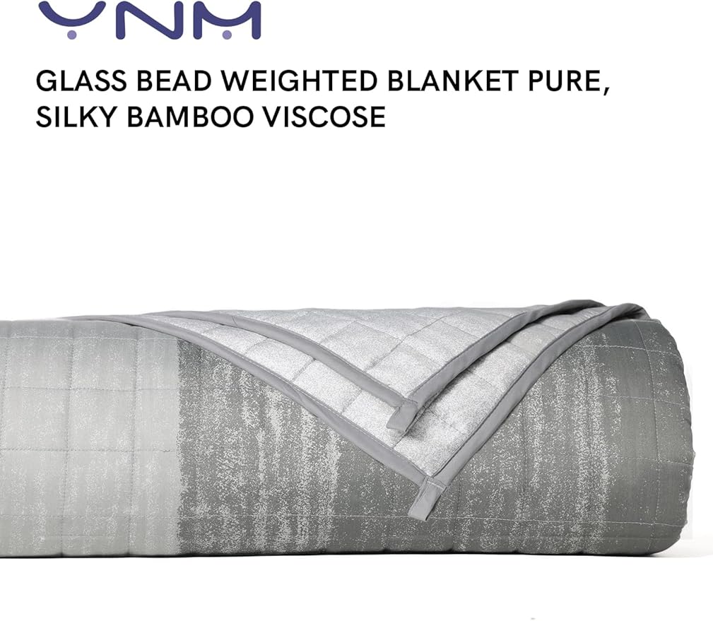YnM Exclusive Cooling Weighted Blanket, Bed Blanket for One Person of 160lbs, Ideal for Queen/King Bed (60x80 Inches, 17 Pounds, Gradient Dark Grey)