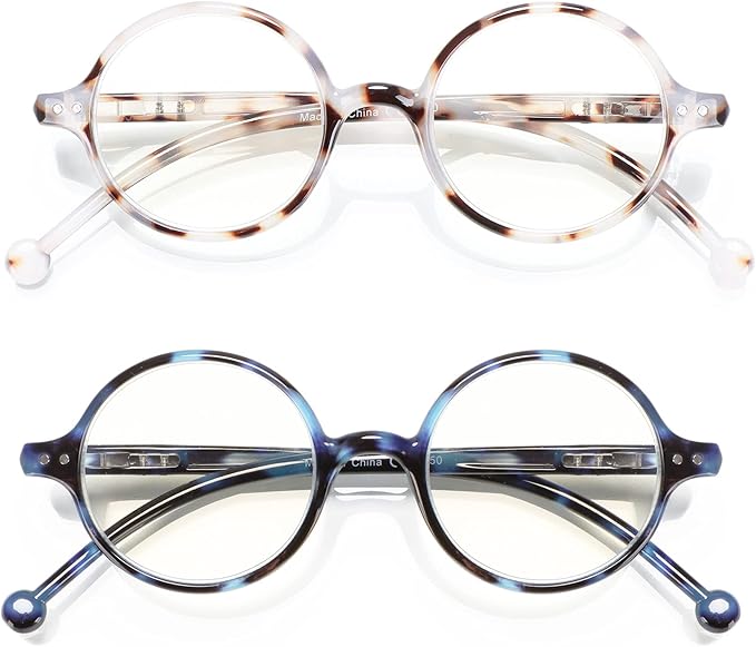 Round Reading Glasses Women Men Blue Light Blocking Circular Readers Unisex Ultra Lightweight Circle Cheaters Glasses