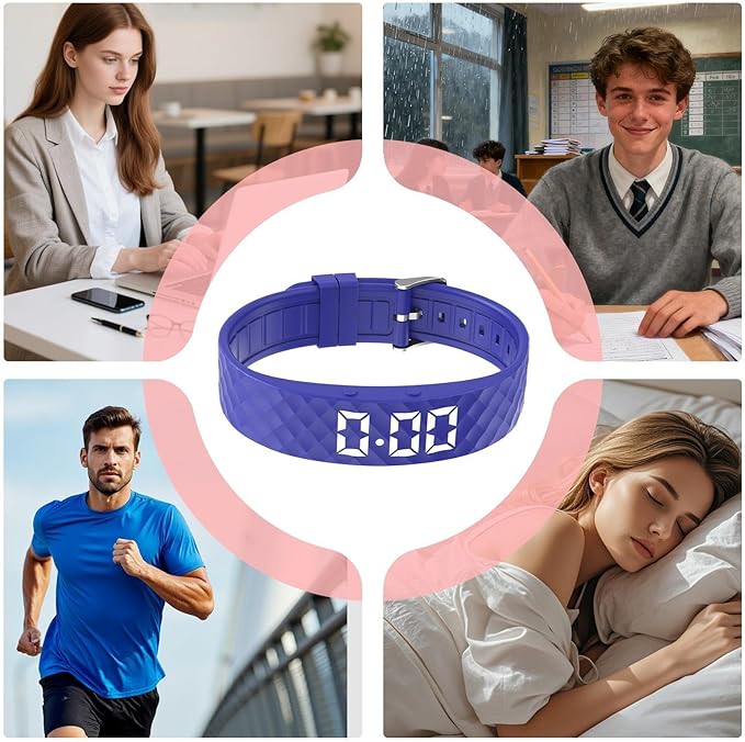 Vibrationswecker Armband | Vibrating Alarm Wristband, Silent Alarm Watch, Wrist Alarms Clock, Gentle Vibration Wakeup Watch, Vibrating Wrist Clock for Deep Sleepers/Hearing