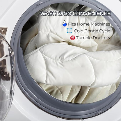 Cooling Comforter for Hot Sleepers - Lightweight Breathable Tencel Blend, Double Sided All-Season Comforter, Temperature Regulating & Machine Washable (Cream, Throw(70''L*60''W))
