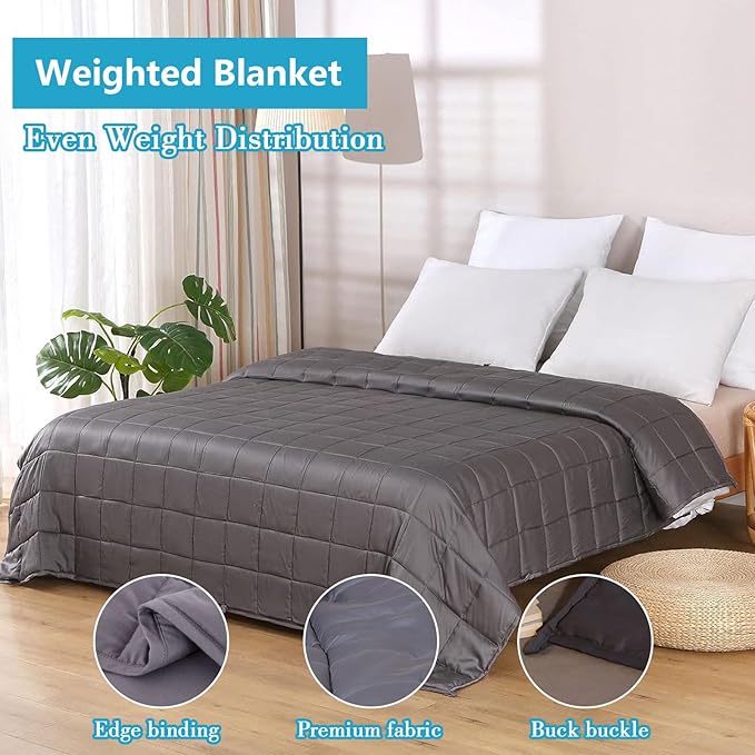 AIZYR Weighted Blanket Heavy Blanket with Glass Bead, Soft Blanket for Sleeping High Breathability Comfort Blanket for Adults & Couple All Season,48.0" 72.0"/14.9LB