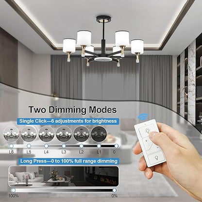 Dimmer Switch, Remote Light Switch with Wireless Remote Control, Bluetooth & Alexa Voice Compatible, Single Pole for Dimmable LED/CFL/Incandescent Lights, Neutral Wire Required