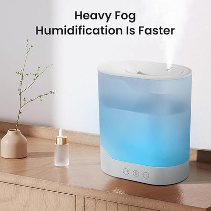 YOGIN Air Humidifier for Bedroom, 3L Top-Fill Cool Mist Humidifier & Essential Oil Diffuser, Ultra-Quiet <24dB, Smart Humidity Control, Up to 40H Runtime
