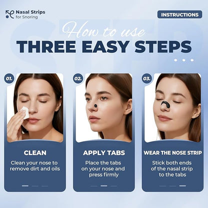 Nasal Strips for Snoring, Extra Strength Snoring Solution Nose Strips, Improve Breathing and Sleep Quality (30 Count, Black)