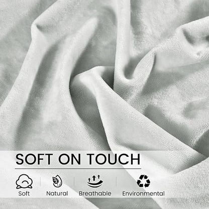 PHF Truly Velvet Zippered Body Pillowcase, No Insert, 1 Pack Ultra Soft Breathable Pillow Sham Cover with Zipper, 20"X 54" Long Luxury Cozy Warm Fuzzy Flannel, Silver Grey