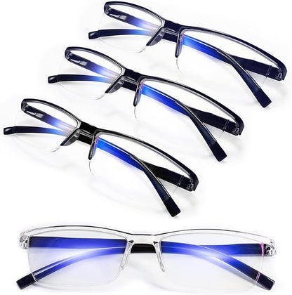 4PCS Stylish Anti-Blue-Light Reading Glasses Men Women Computer Readers Lightweight Blue Blockers 2.75X 1.0 1.25 1.5 1.75 2.0 2.25 2.5 2.75 3.0 3.5 4.0