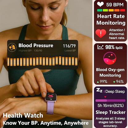 MorePro Fitness Tracker with 24/7 Heart Rate & Blood Pressure Monitor, Smart Watch with Blood Oxy-gen, Sleep Tracking, Fitness Watch 120+ Sports Modes, Answer/Make Calls for Men and Women