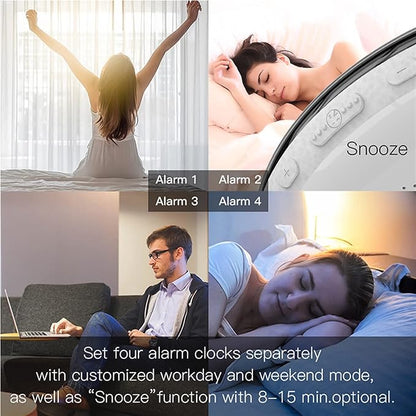 Alarm Clocks Smart Wake Up Light Workday Clock Sunrise/Sunset Simulation 4 Remote Control