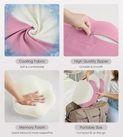 Memory Foam Maternity Pillow for Sleeping, Pregnancy Pillows Support for Back Belly HIPS, Adjustable Travel Wedge Pillow for Pregnant Women, Side Spleeping Pregnant Pillows with Pillowcase