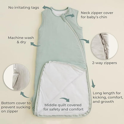 Sleep Sack 1.0 Tog - Rayon made from Bamboo Baby Sleeping Bag, Wearable Blanket, Unisex