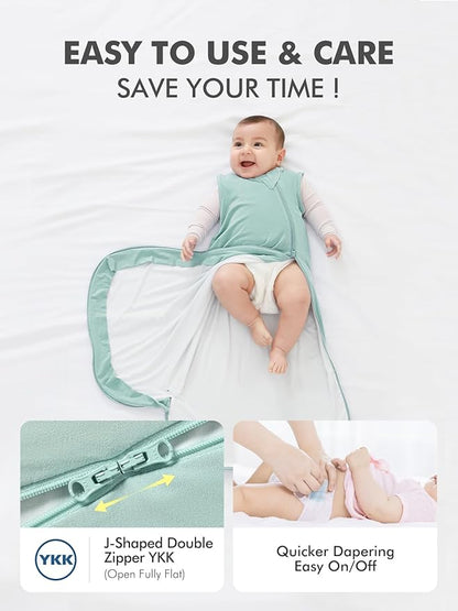 HAPIU Unisex Rayon Made from Bamboo Baby Sleep Sack TOG 0.5, 2-Way Premium Zipper, Wearable Blanket