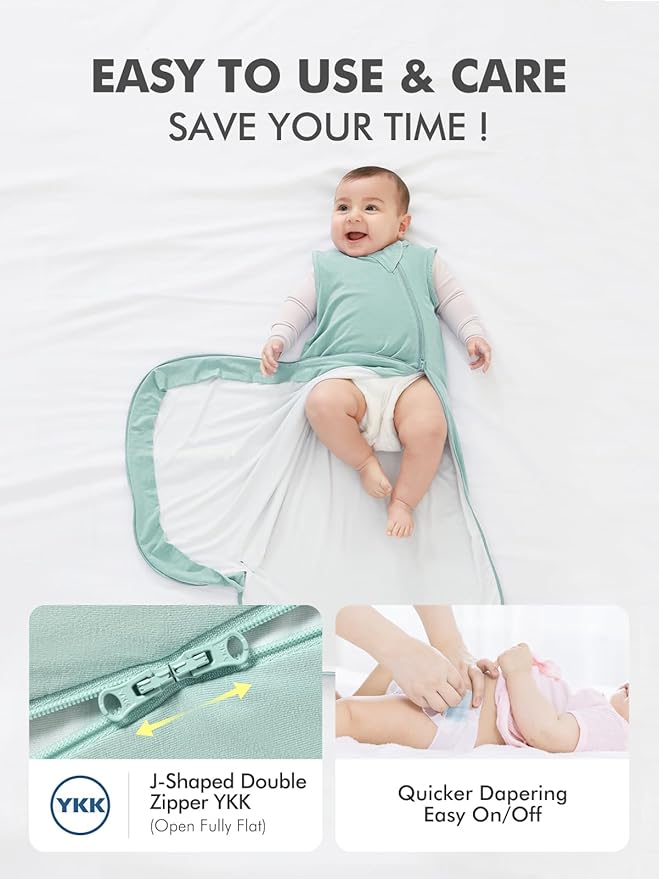HAPIU Unisex Rayon Made from Bamboo Baby Sleep Sack TOG 0.5, 2-Way Premium Zipper, Wearable Blanket