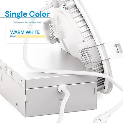 INFIBRITE 4 Inch 2700K Soft White 9W 750LM Thin LED Ceiling Light Kit, Dimmable, Wet Rated