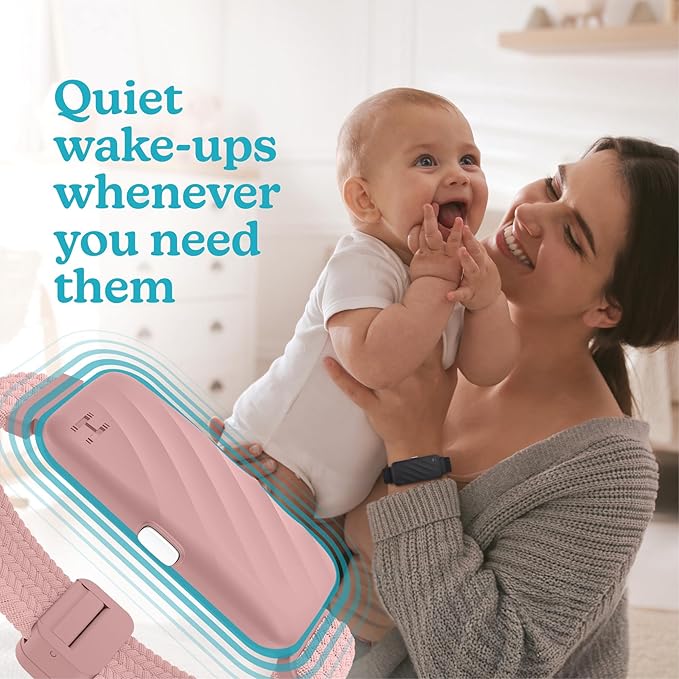 Homedics WakeBand Silent Vibrating Alarm Wristband, Ultra-Light Comfortable Design, 9 Vibration Patterns & 9 Intensities, Up to 6-Day Battery, iOS/Android App, Pink