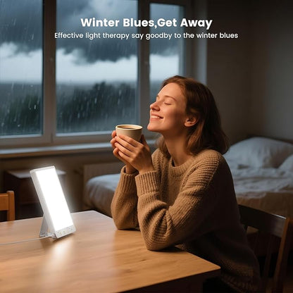 10000 Lux Light Therapy Lamp - 3 Color Modes, Slim Portable Design, Memory Function & Touch Control, Sunlight Lamp for Home Office, Wall Mountable Therapy Light(Wired Only).