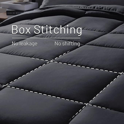 NEXHOME PRO Viscose from Bamboo Cooling Comforter, King Lightweight Down Alternative Organic Natural Duvet Insert,Summer Bedding Blanket Cool for Hot Sleepers,8 Corner Tabs Dark Grey 106x90