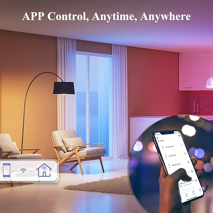 DiCUNO Smart Edison Bulb A19, Color Changing WiFi Smart Light Bulb, Vinatge A60 Filament Bulb Compatible with Alexa & Google, Dimmable with App, 50 Watt Equivalent 450LM, No Hub Required, 1 Pack