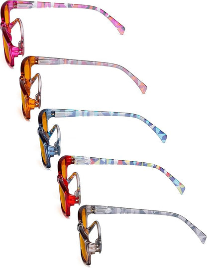 Eyekepper 5 Pack Computer Glasses Digital Eye Strain Prevention Blue Light Filter Reading Glasses Orange Tinted +1.75
