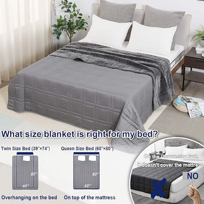 OMYSTYLE Warming & Cooling Weighted Blanket for Adult (25lb, 60 X 80 Inches) - Reversible Tencel/Short Plush Twin Size Weighted Blanket, Bonus Carry Bag Included