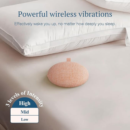 ANJANK Loud Alarm Clock with Wireless Bed Shaker, Vibrating Dual Alarm with Light Wake Up for Heavy Sleepers & Hearing Impaired, 9-Color Night Light, 8 Alarms, 0-100% Dimmer, USB Charger, Bedroom
