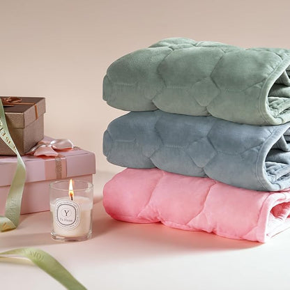 Cottonblue Weighted Lap Blanket 5lbs, Cozy Luxury Crystal Velvet Weighted Blanket for Adults, Small Weighted Blanket for Relaxation, Sleeping, Travel, Grey, 29" x 33"