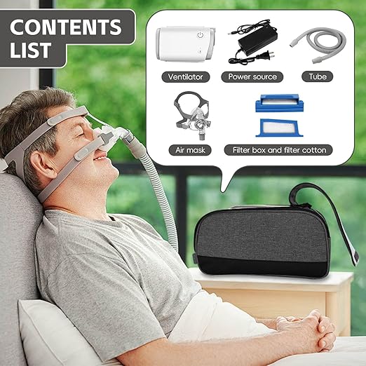 CPAP Travel Bag Compatible with ResMed AirMini Machine & Accessories, Portable CPAP Equipment & Supplies Carrying Bag, Compact CPAP Organizer Storage Bag with Compartments,Black (Bag Only)