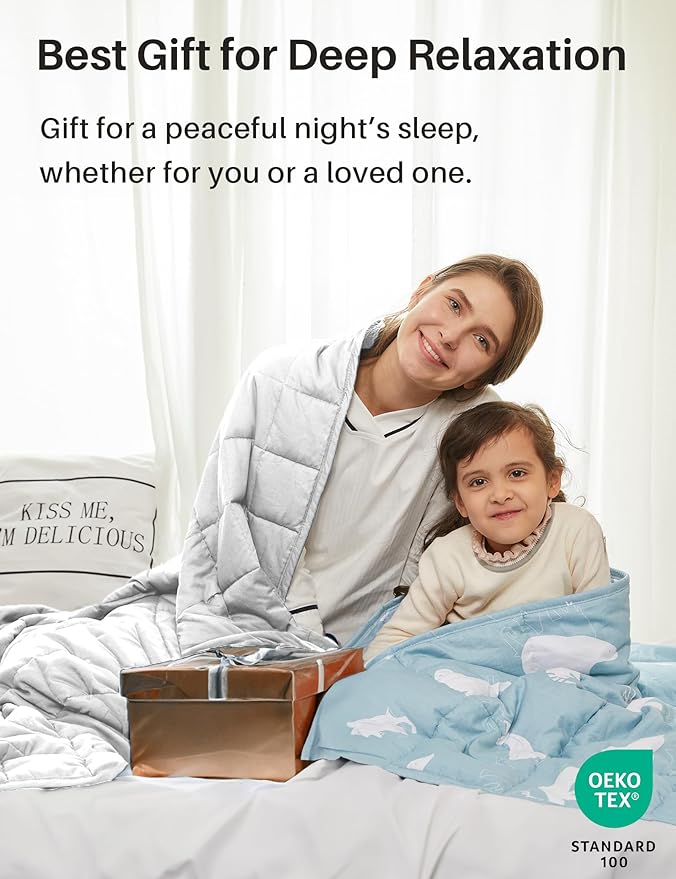 Weighted Idea Weighted Blankets for Adults (White,48"x72",20lbs) Breathable Twin Blanket with Premium Glass Beads Heavy Soft Throw Blanket for All-Season