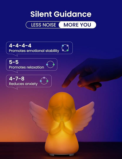 ZonLi Guided Breathing Light - Meditation Accessory for Mindfulness, Anxiety Relief in Calm Down Corner, White Noises for Stress Relief, Relaxation & Peaceful Sleep, Self-Care Gizmo for Adults & Kids