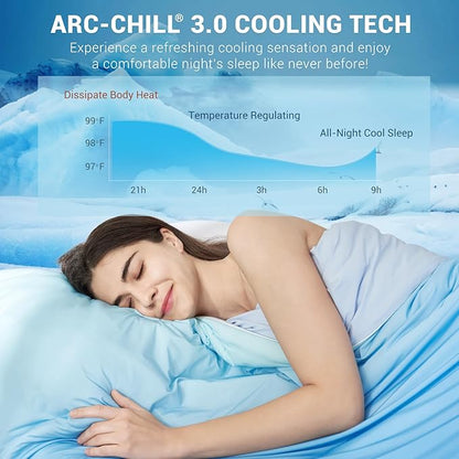 Elegear Cooling Comforter King Size Absorbs Body Heat to Keep Cool, Double-Sided Cooling Blanket for Hot Sleeper Arc-Chill Cool Fabric Q-Max>0.5, Lightweight Summer Comforter Ice Blanket,Gradient Blue
