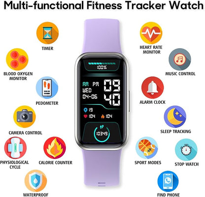 ZURURU Fitness Tracker with Blood Oxygen, 24/7 Heart Rate and Sleep Tracking, IP68 Waterproof Activity Sport Health Tracker Smart Watch with Step Counter Pedometer for Women Men