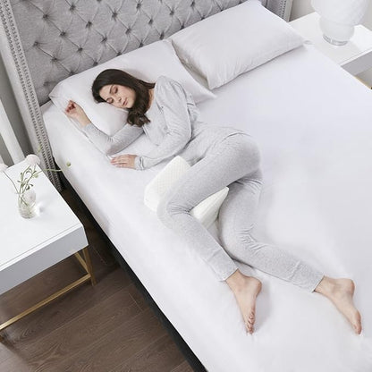 Knee Pillow for Side Sleepers & Pain Relief - Contour Pillow with Gel Memory Foam & Oeko-TEX 11x8.5x7 Inch for Spine Alignment Pregnancy Support Post-Surgery Hip & Back Pain