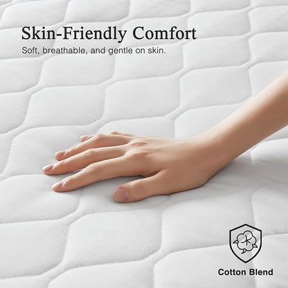 Beautyrest Cotton Blend Heated Mattress Pad Secure Comfort Technology - Luxury Quilted Electric Mattress Pad with Deep Pocket - 5-Setting Heat Controllers, Queen, White